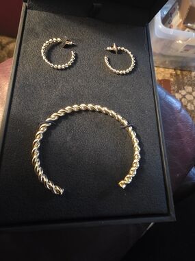 Twisted Rope Cuff Bracelet in Gold - Women Jewelry